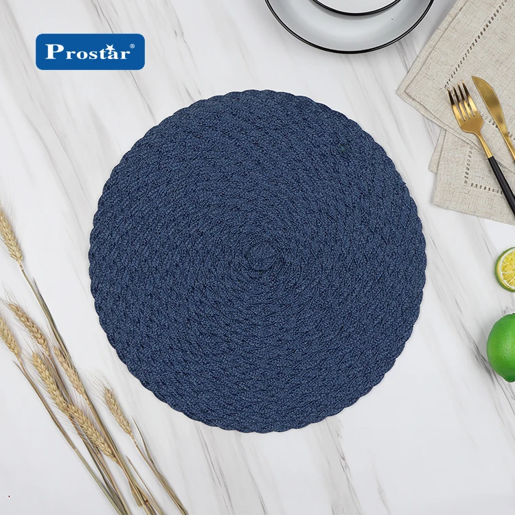 Wholesale pp woven placemats pp braided round place mat