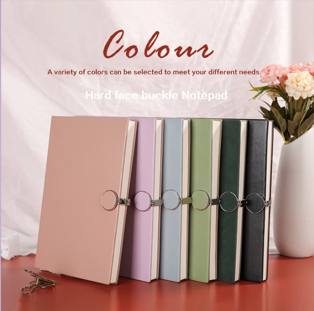 School Supplier Customized Pigskin Business Notebook Custom Logo Spot A5 Notepad Round Buckle Diary Notebook Small Notebook