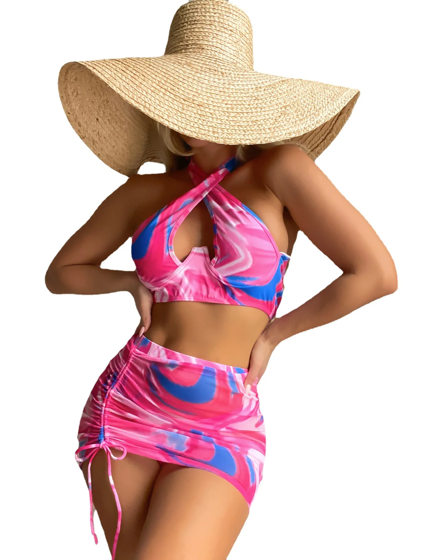 Ladies beachwear two piece sexy micro woman swimwear large breast bikini swimsuit