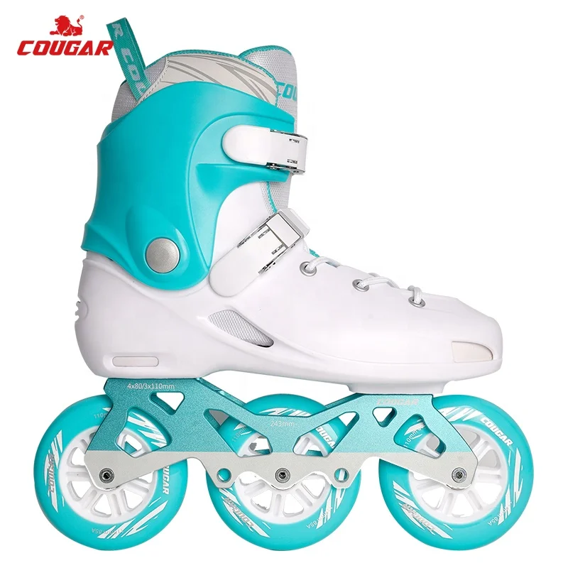 Customizable Adult Inline Skates 3 Wheels Professional Unisex Patines Black Shoes Skating COUGAR MZS305