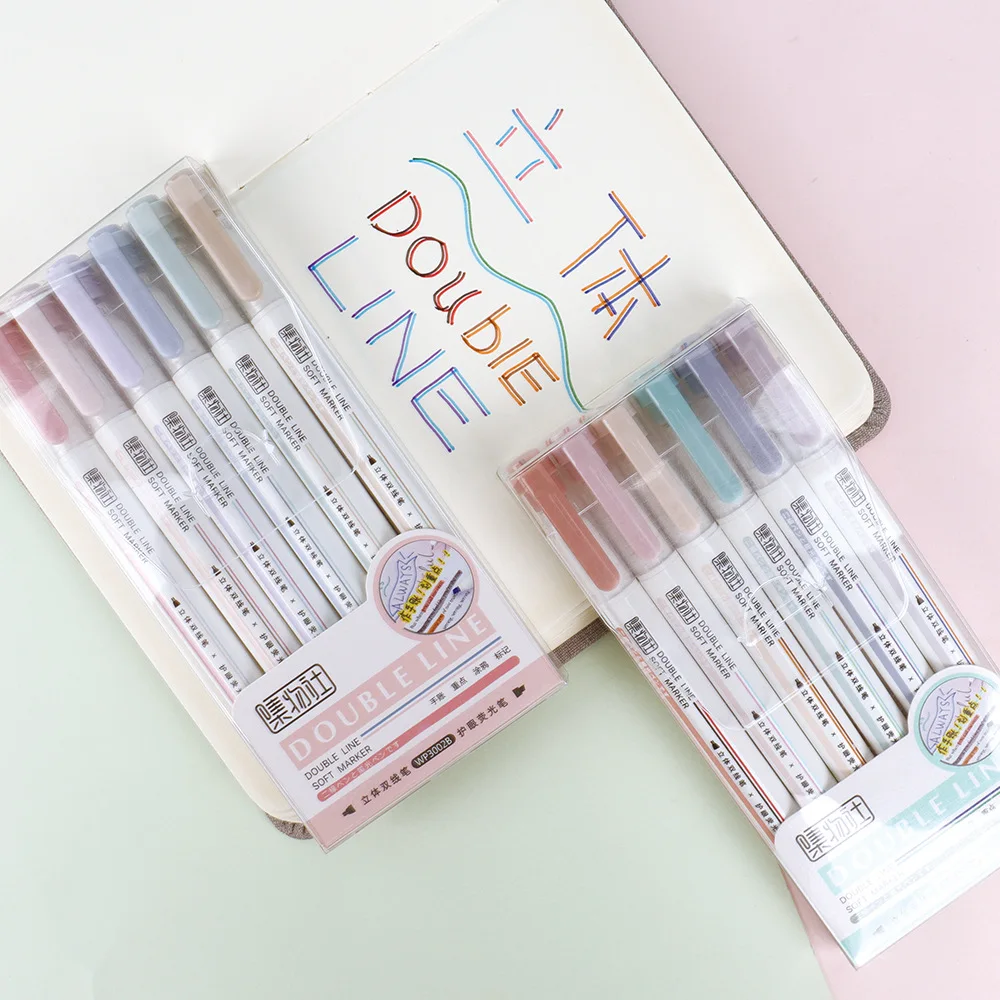 Multi color fluorescent marker pen highlighter marker pen with chisel tip