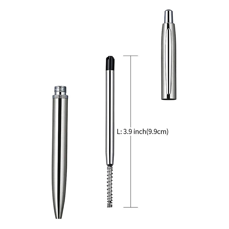 Manufacturers Wholesale Business Metal Press Ballpoint Pen Lettering Logo Stainless Steel Advertising Gift Pen Atomic Pen