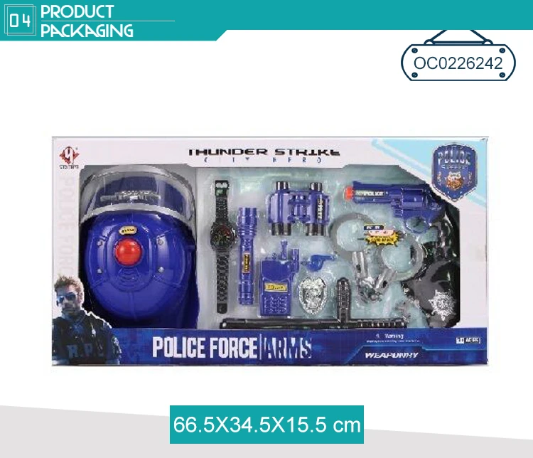 Boys Pretend Play Toy Plastic Gun Hand Cuffs Tools Set Toy