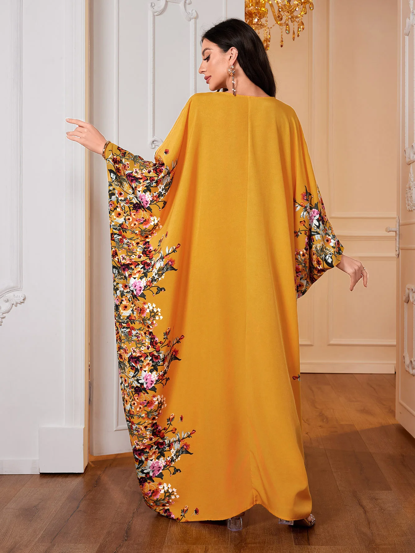 Zandy OEM & ODM один размер Полиэстеровые платья макси мусульманские женские носимые халаты абайя стиль платье с рукавами летучей мыши Исламская одежда