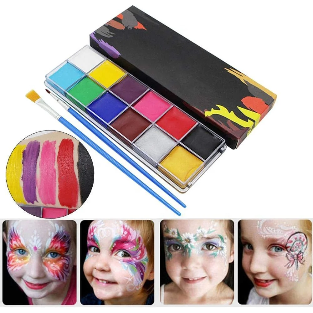 
12 Color Face Painting Kits Makeup Pen,Makeup Body & Face Paint Supplies, Water-Based,Easily Removable,Non-Toxic,Halloween 