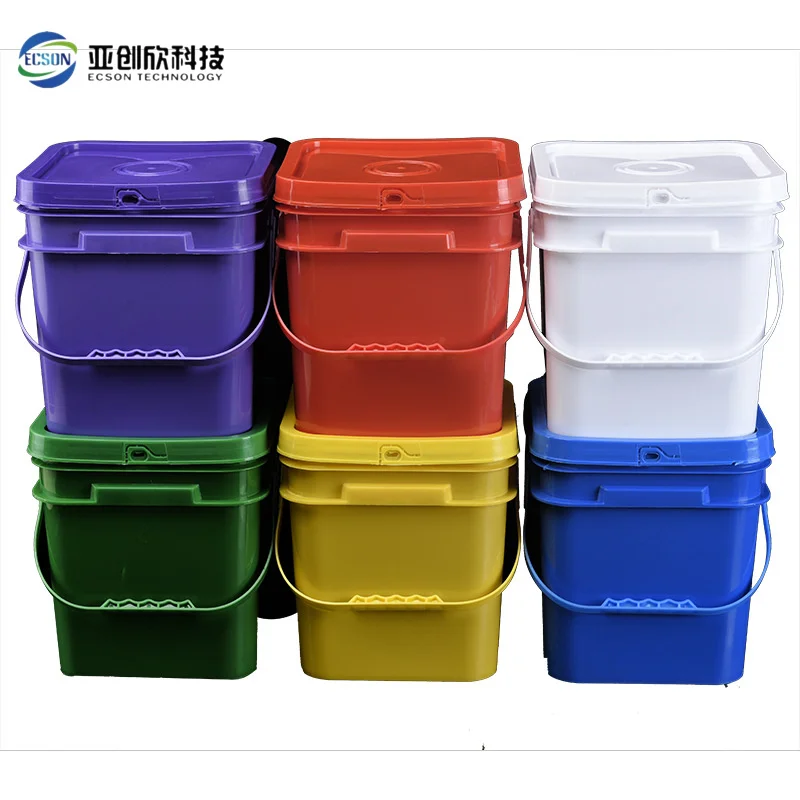 Square Thick Food-Grade Plastic Bucket Molded Latex Paint Packaging Barrel with Excellent Coating Properties