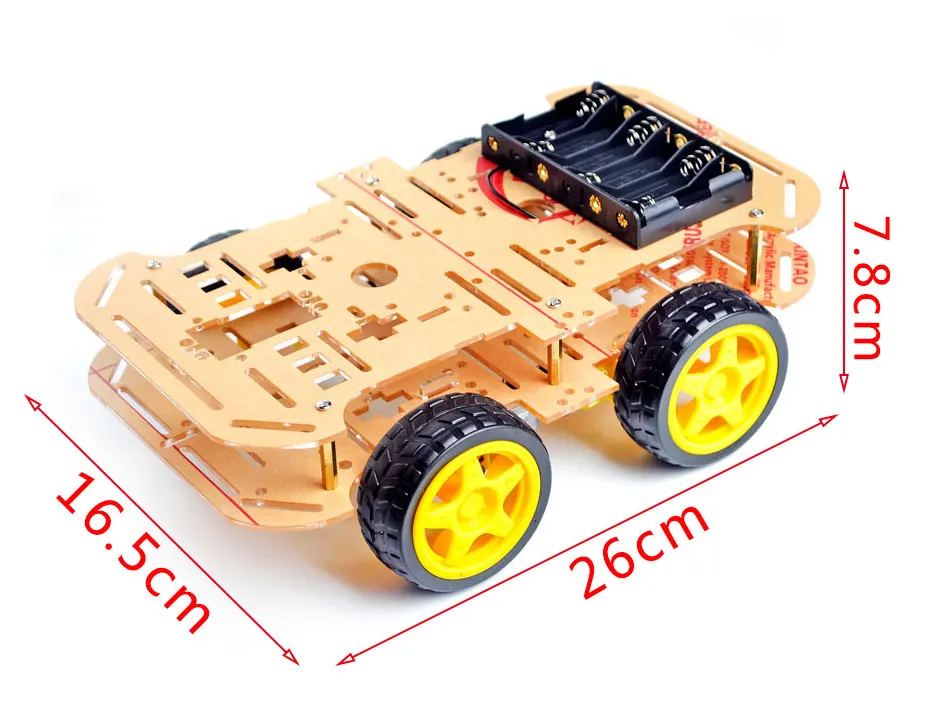 New Type 4WD Smart Robot Car Chassis Sets Acrylic Plate Kit with Speed Encoder Wheel for DIY Educational Robot Smart Car Kits