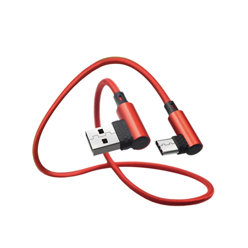 
Best Selling micro Type C 90 Degree Right Angle Cloth Braided USB Phone Charger Cable 