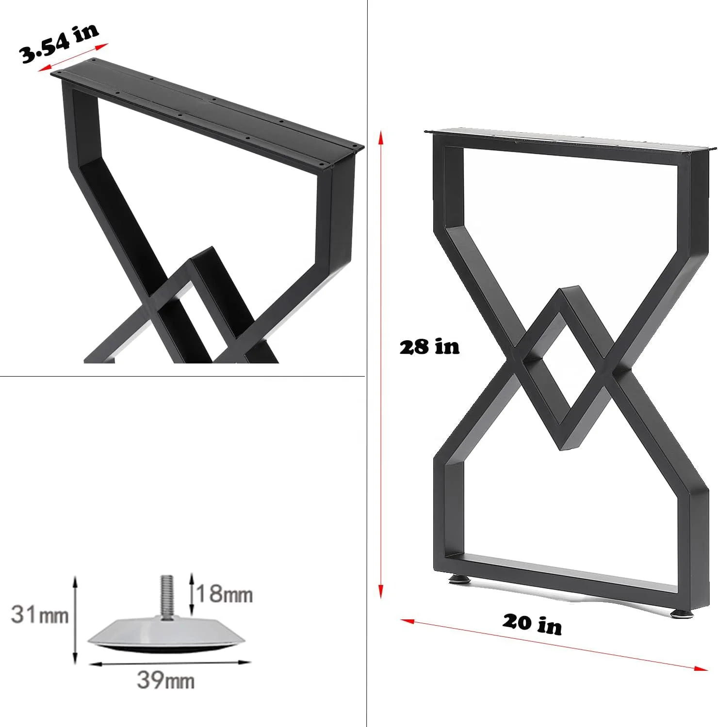 Table Frames Industrial Modern Restaurant Desk Steel Bench Dining Office Furniture Metal Cast Iron Heavy Duty Coffee Table Legs