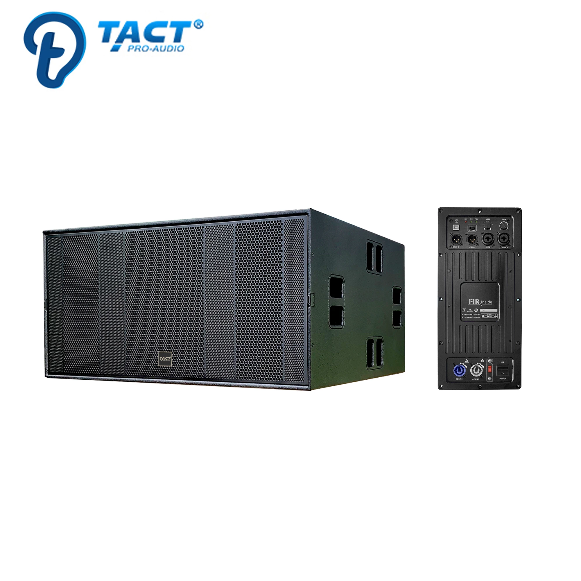 Hot sales dual 18 inch 2400W big SPL powerful build in amplifier module active subwoofer