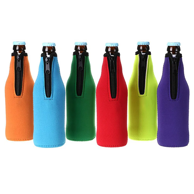 330 Ml Or 375 Ml Keep Beer Cold And Hands Warm Enclosed Bottom Beer Bottle Insulator  Beer Bottle Insulator Sleeve With Zipper