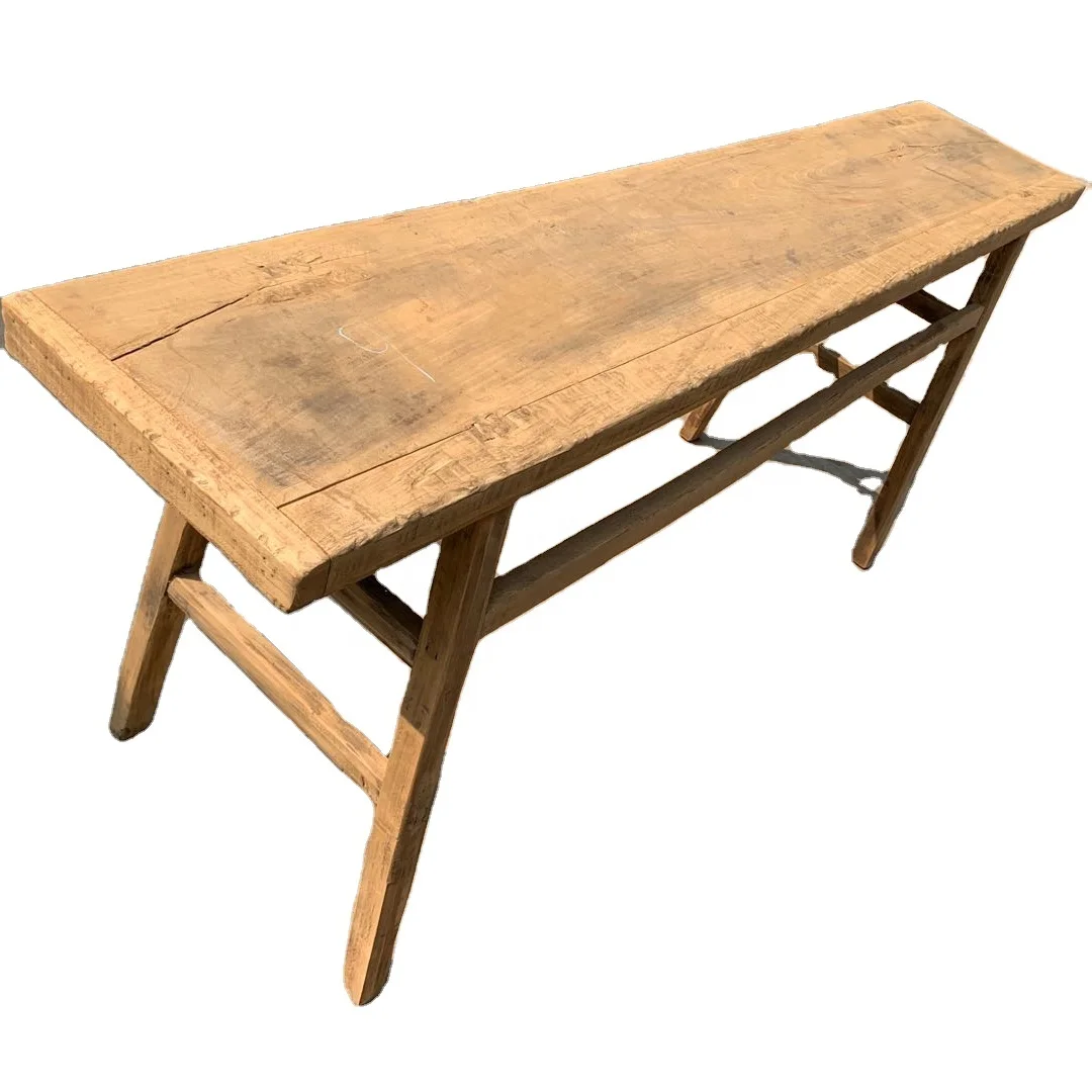 Chinese antique vintage long reclaimed elm wood rustic entry wall console table