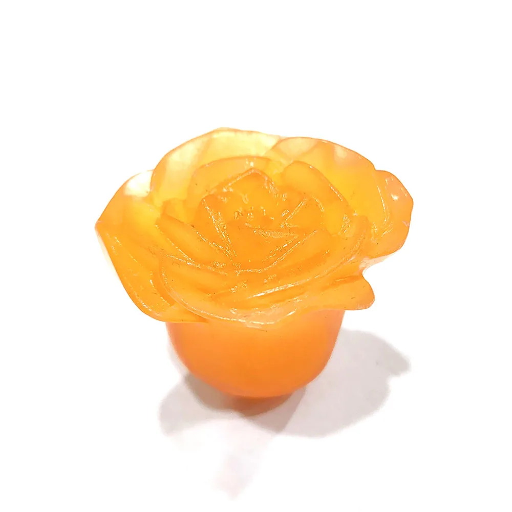 Crystal Rose Carvings Wholesale Yellow Jade Crystal Crafts Rose Statue For Sale