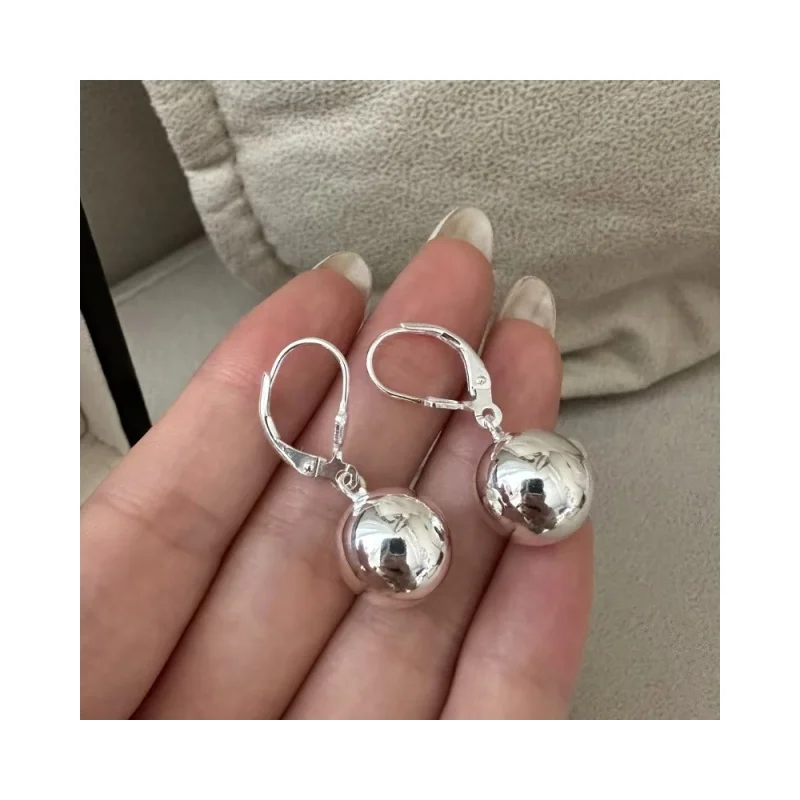 925 sterling silver ball pendant earrings for women casualretro ear jewelry fashion jewelry