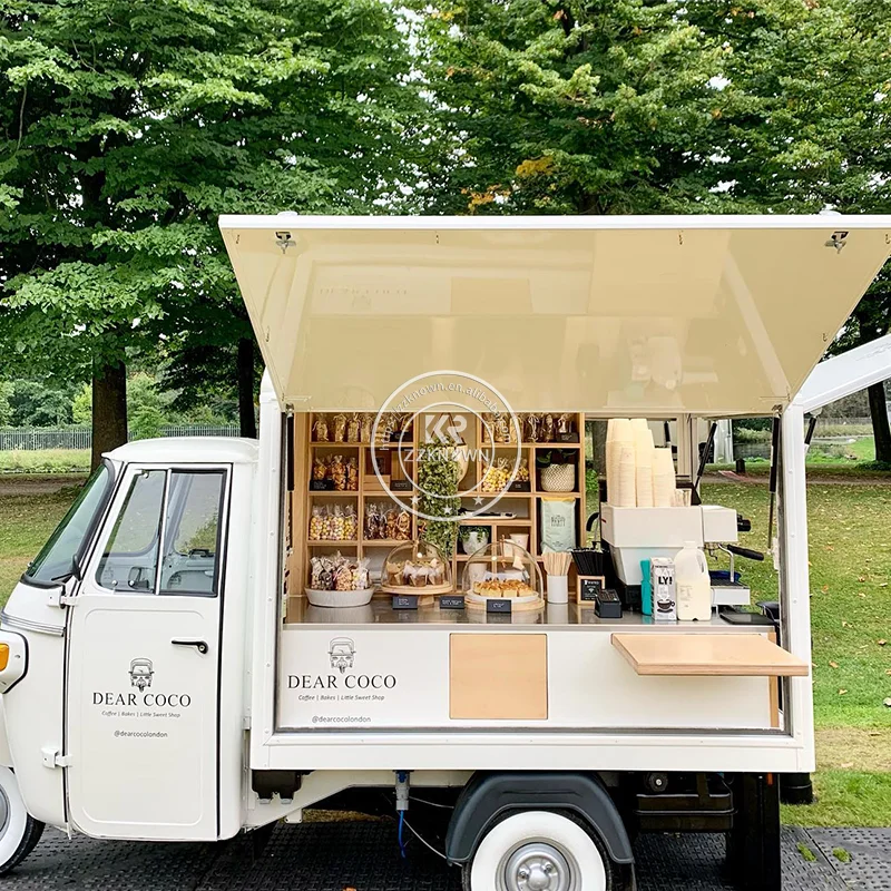 Food Truck Purchase From Factory Food Truck Fabrication Electric Ape Ice Cream Three Wheeler Tricycle For Sale