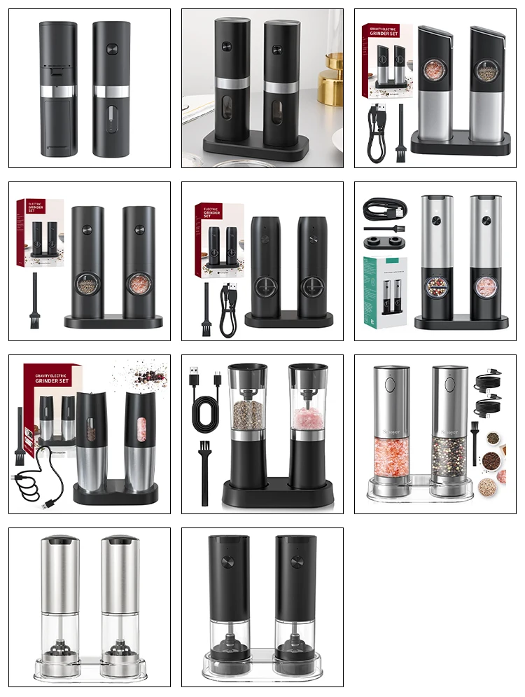 New Product Ideas 2024  kitchen & tabletop useful pepper mills with USB charging base pepper grinder mills