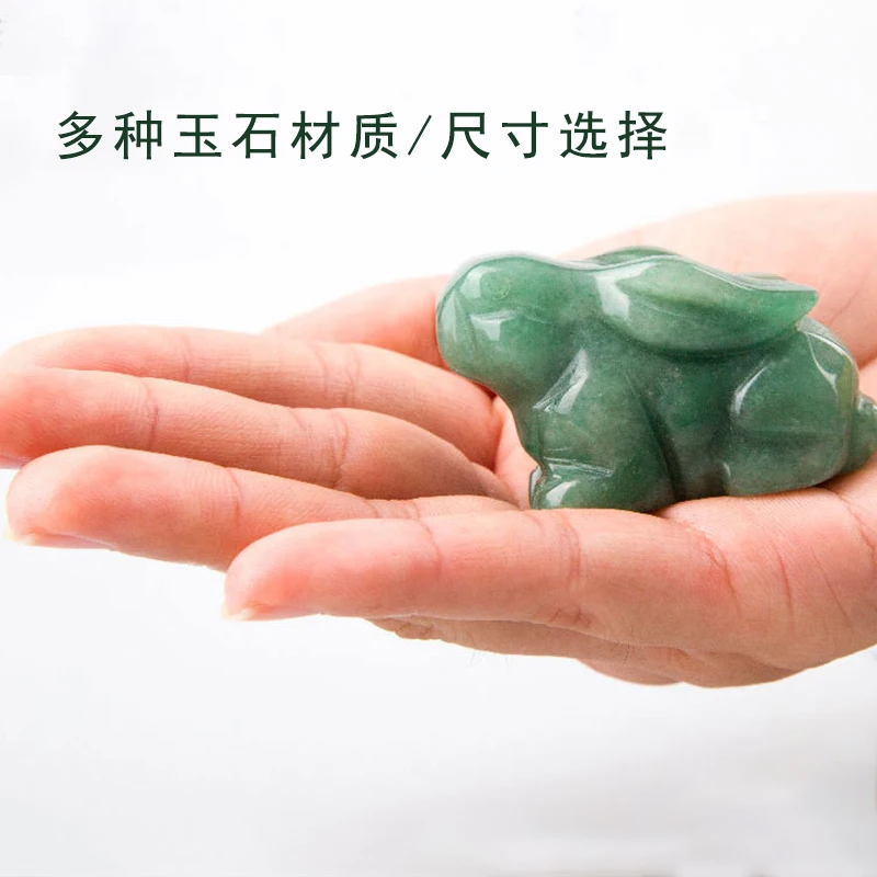 1.5 inch handmade stone carving rabbit factory wholesale customizable jade rabbit decoration