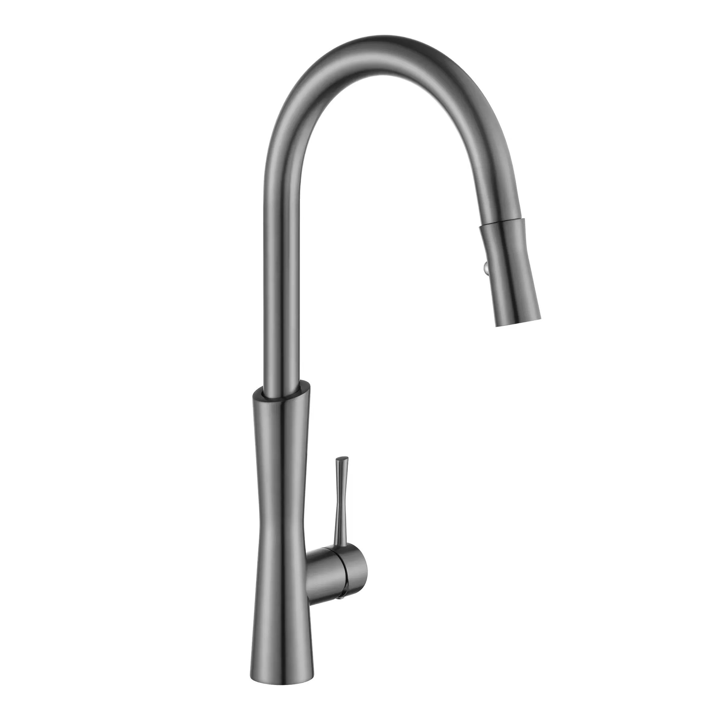 Lusa Black+Red Kitchen Hot and Cold Faucet with Pull Sink Accessory Single-Hole Installation Kitchen Faucet