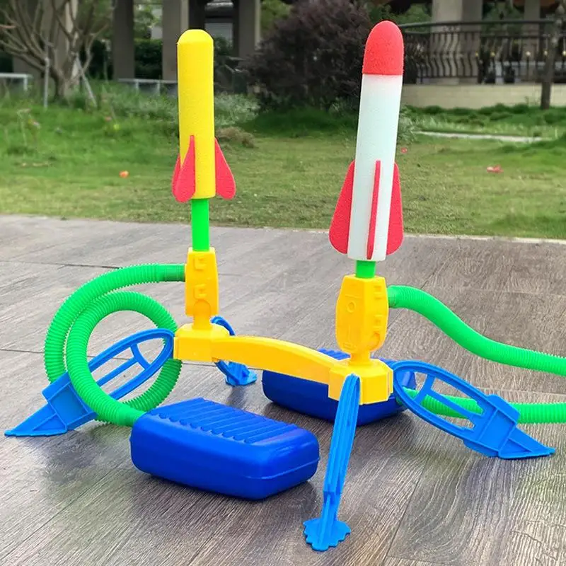 New arrival stomp rocket launcher foam planes unique tricks and adjustable launcher stand fun outdoor toys gifts for boys&girls