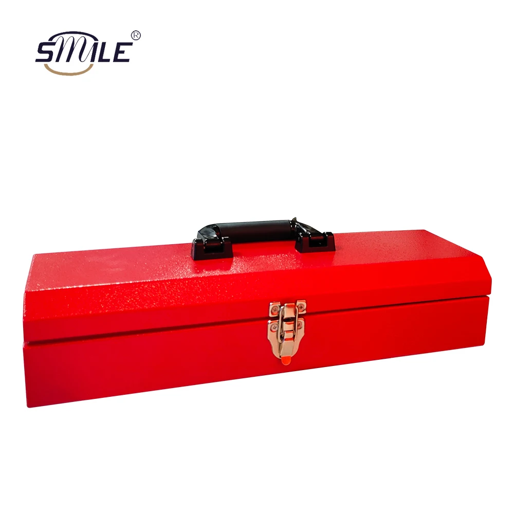 SMILE Export Quality High Strength Durable Rectangular Red Metal Garden Tool Storage Box for Truck Train Tractors