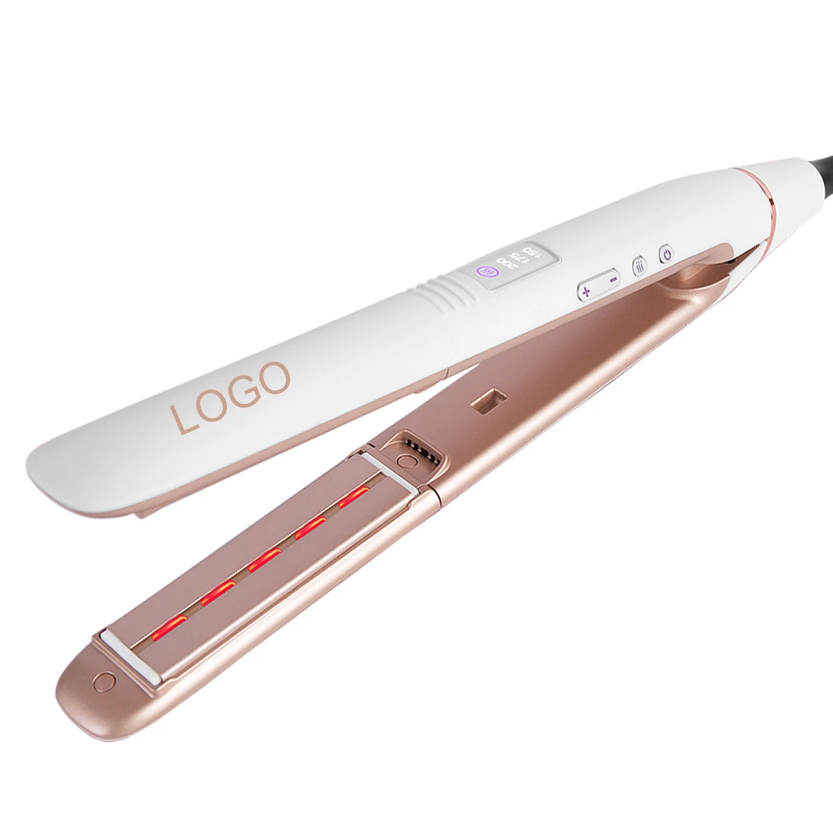 Professional Flat Iron Infrared Hair Straightening Wide Plate Digital Display Electric Negative Ions Hair Straightener