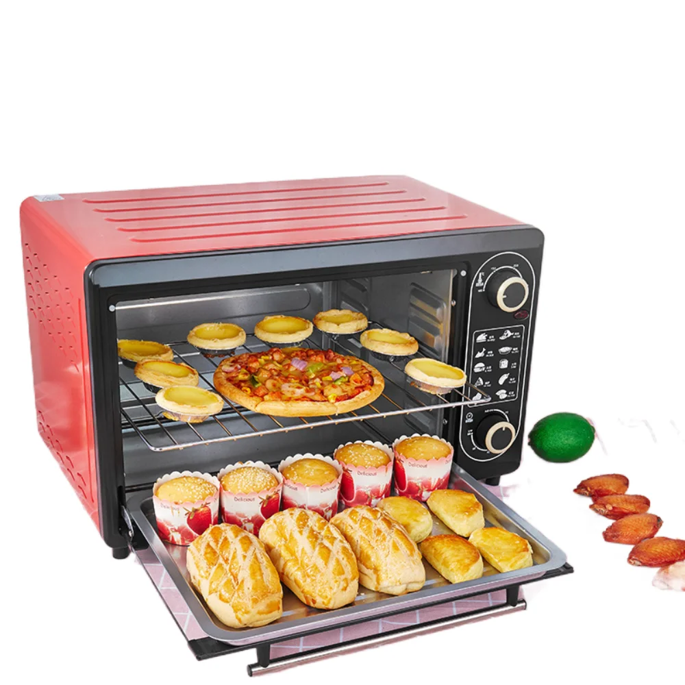 New electric oven baking at home48LLarge Capacity red Breakfast MachineovenLittle overlord cake oven