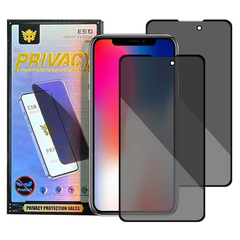 Popular mobile phone tempered film anti spy privacy screen protector for huawei for xiaomi for oppo