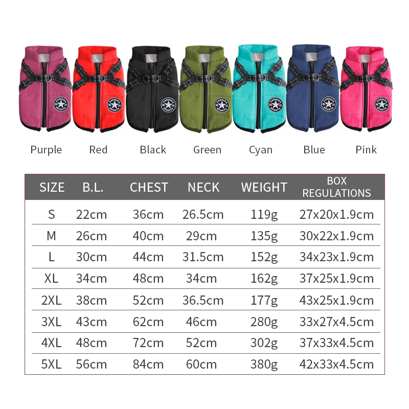2024 New Pet Waterproof Warm Heat Cotton Sweater Costumes Dresses Big Dog Autumn Winter Clothes Harness Vest