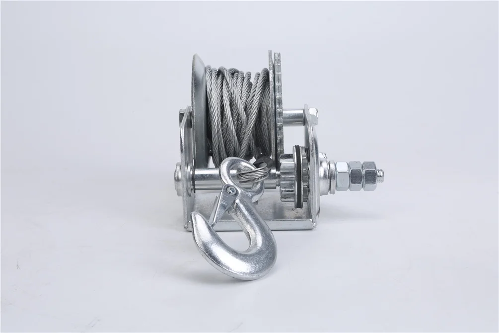 600lbs Portable Manual Heavy Steel Cable Hand Crank Boat Cable Winch