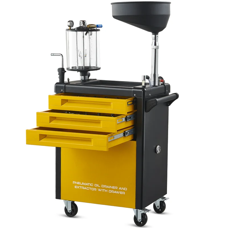 Workshop Garage Equipment Roller Garage Metal Pneumatic Oil Extractor Drainer With Drawers With Patent