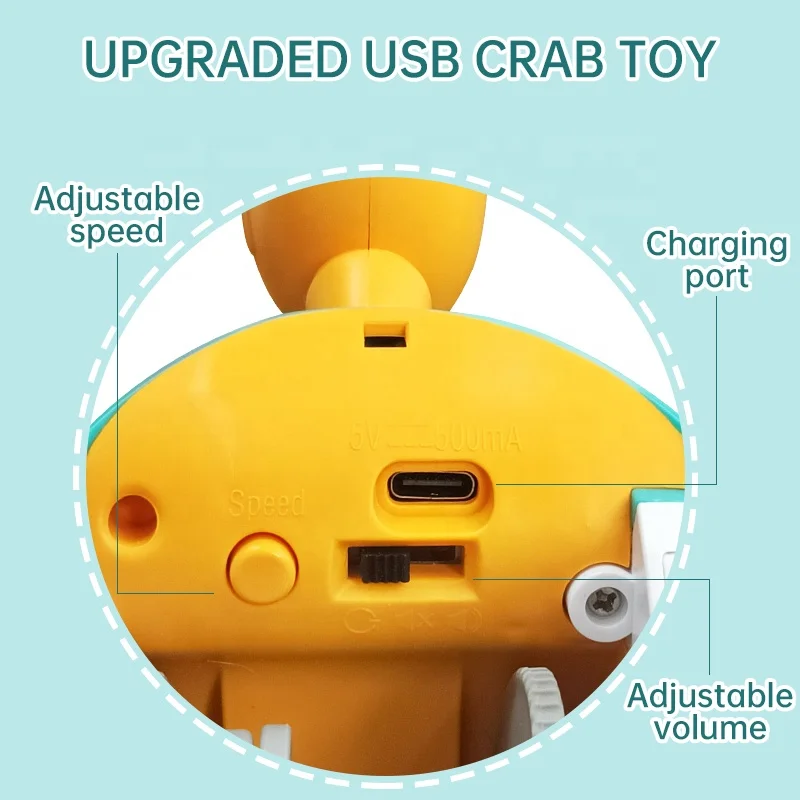 Upgraded Baby Musical Crab Squeaky Walking Crawling Electric Walking Sensor Crab Moving Crab Baby Toy