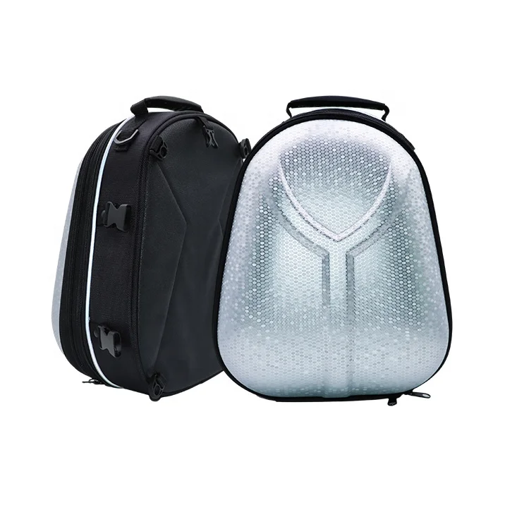 Carbon fiber pattern waterproof durable hard shell EVA backpacks Helmet Carrying Bag motorcycle accessories