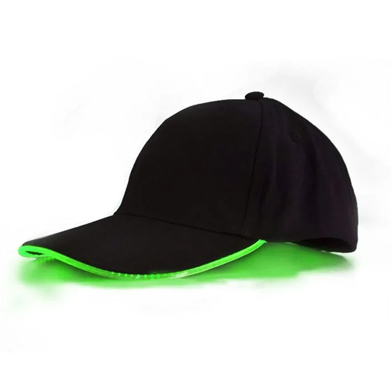 Customization 6 panel led flashing light up shiny led display hat baseball sports hat cap with led light for man sale