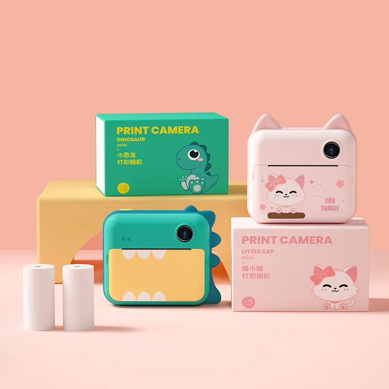 Cheap Price 2 In1 Thermal Black White Wifi Printing Kid Camera Printer Mini 2.4inch Screen 1200P Instant Photo Printer Camera