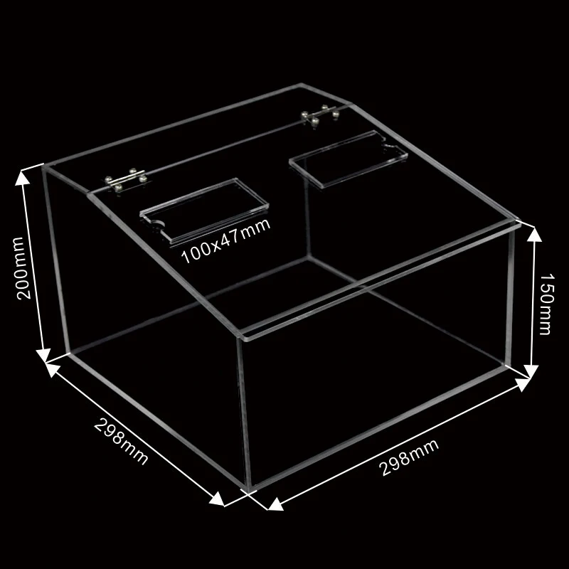 Custom sizes clear acrylic storage big box cube containers for display candy sweet food bins with price tag slot