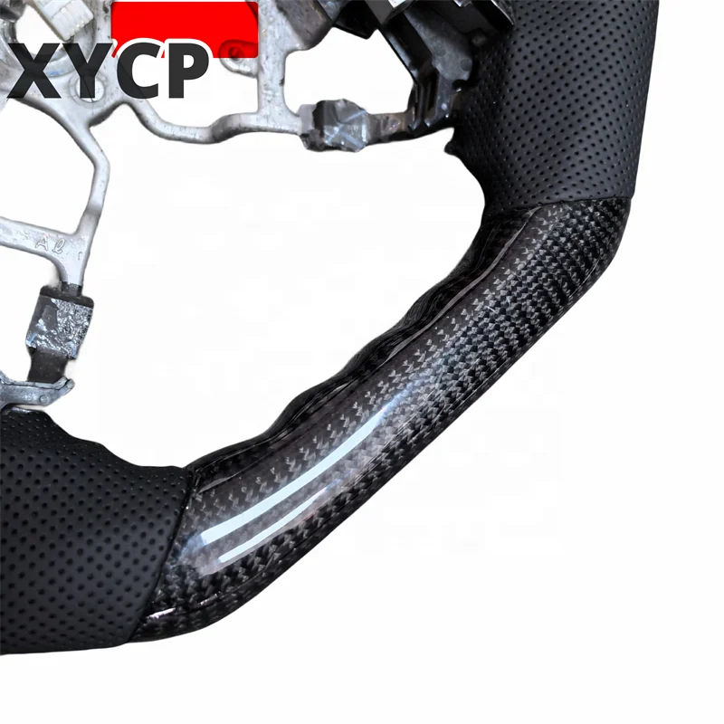 Leather Aroham Carbon Fiber Steering Wheel For Toyota Highlander 2009-2014 Camry 2007-2011 Fortuner Hilux sr5 n70
