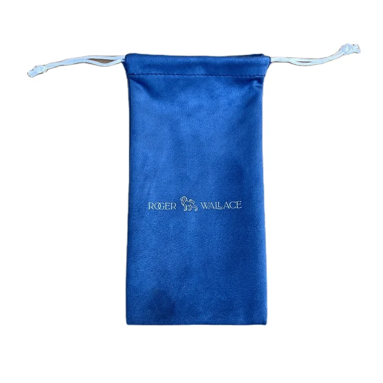 Custom Suede Phone Storage Small Drawstring Bag High Quality Suede Brushed Both Side Velvet Pouch Luxury Drawstring Jewelry Bag