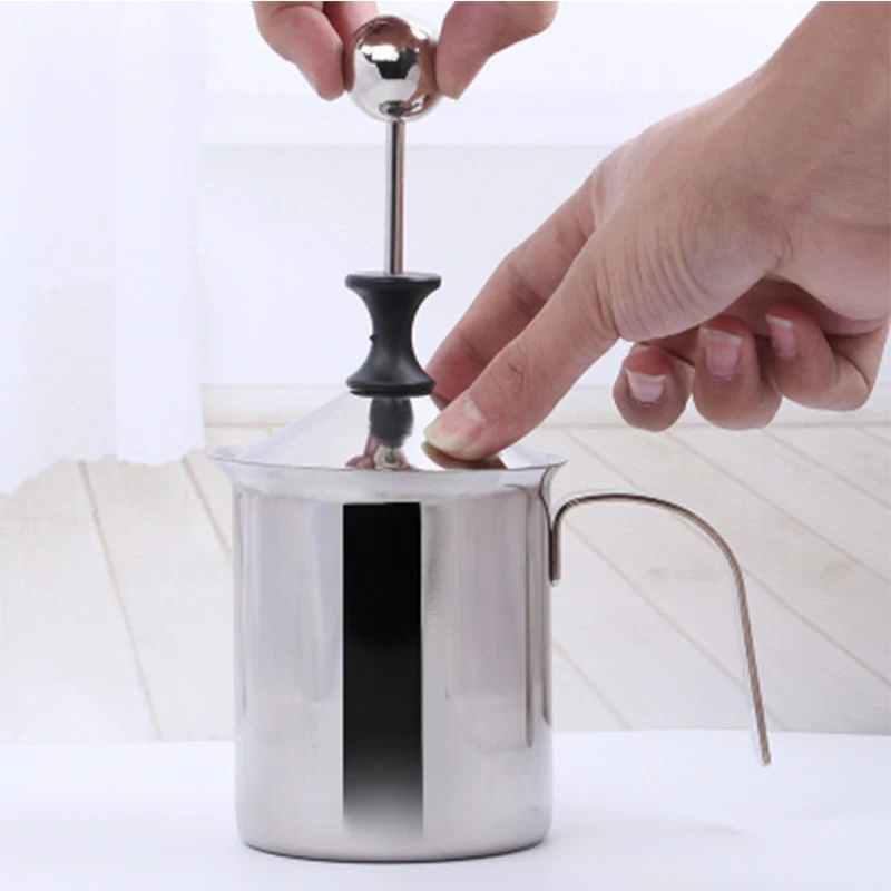 400ML Manual Milk Stainless Steel cappuccino Milk Creamer Milk Foam Mesh Coffee Foam Creamer Kitchen Appliance