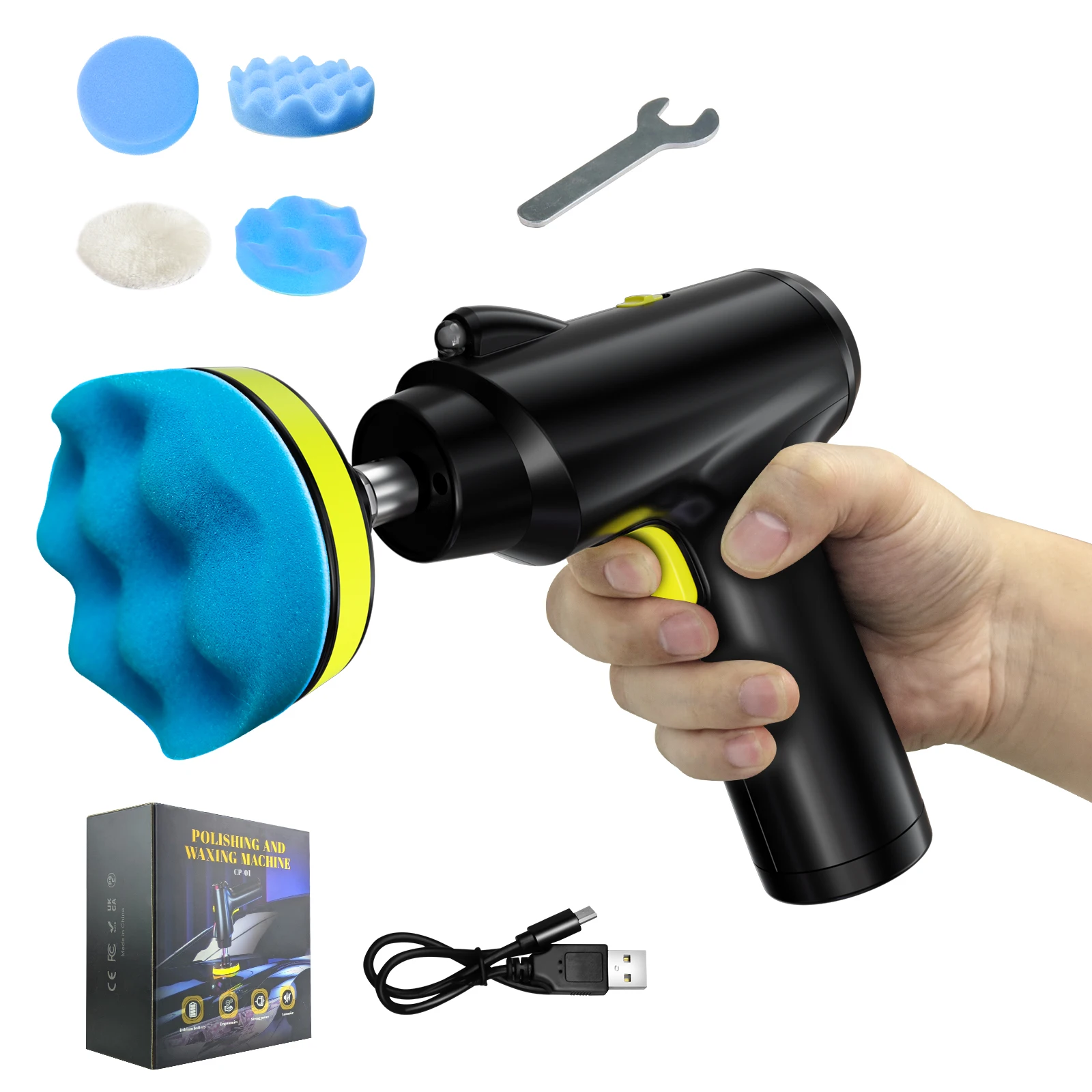 New Electric Double Action Car Polishing Machine Waxing Machine Lithium Cordless 12V Polishing Machine Cordless Car Polisher