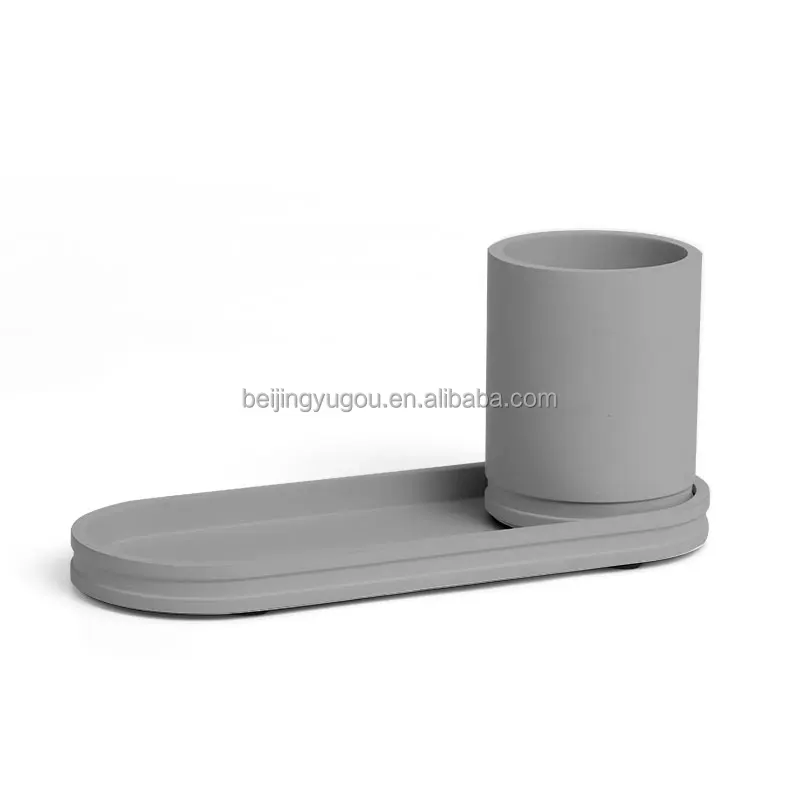 Quality Concrete Penholder Office School Supplies Office Desk Decorative Concrete Penholder