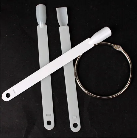 Fan shaped False Nail Swatch Sticks Nail Polish Practice Display Art Tips Nail Sample Sticks With Metal Split Ring