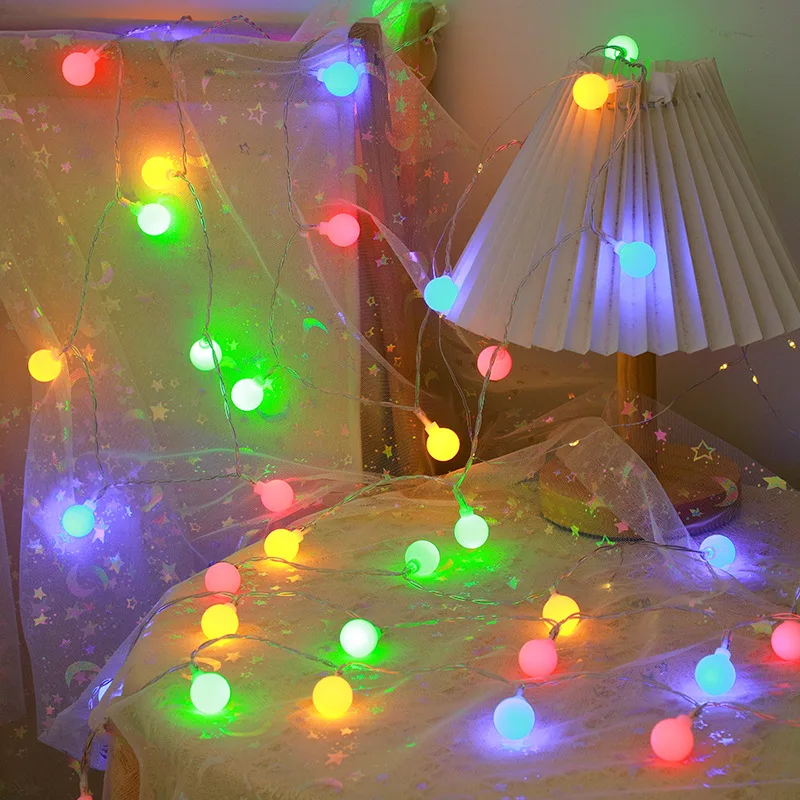 Outdoor 6m/40leds Colorful Battery Operated Mini Led Globe Ball String Light Waterproof Remote Christmas Tree  Decorative Light