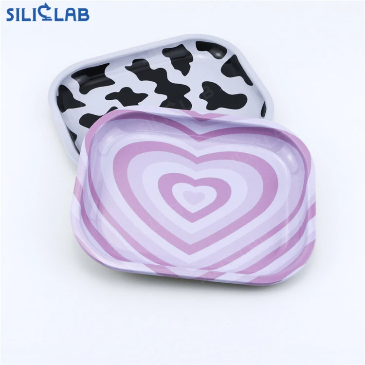 Customize Pattern Metal Tin Rolling Tray 180X140X15mm Pre Trays Smoking Accessories Storage Service Tray