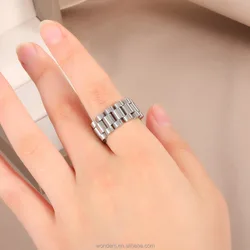 Metal Watch Band Platinum COLOR Solid Stainless Steel Watch Band Straps Rings for Men Women