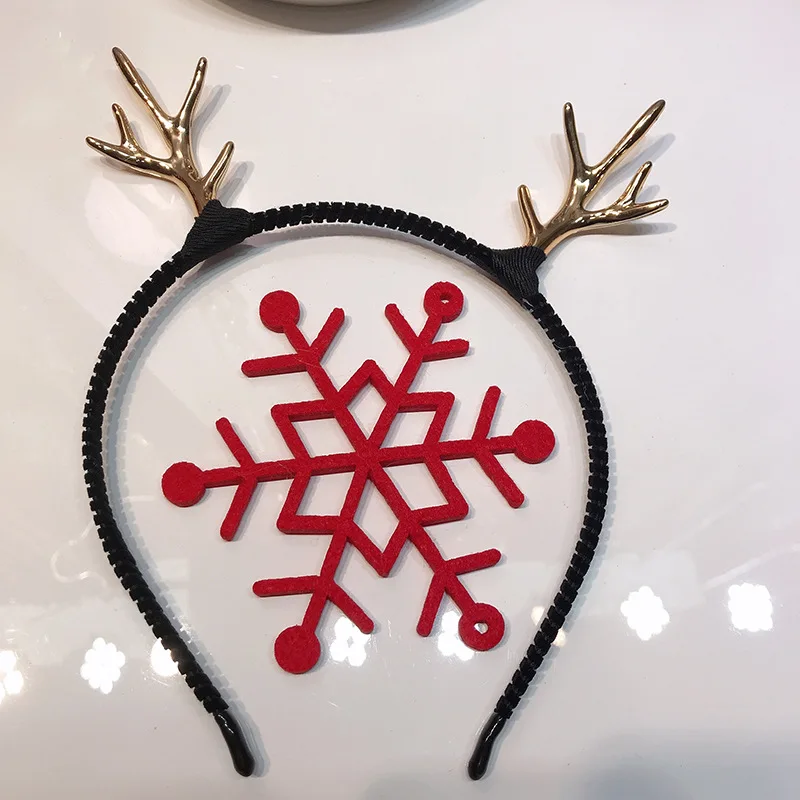 New Christmas Ball Simple Golden Deer Horn Party Dressing Hair Ornaments for Men and Women
