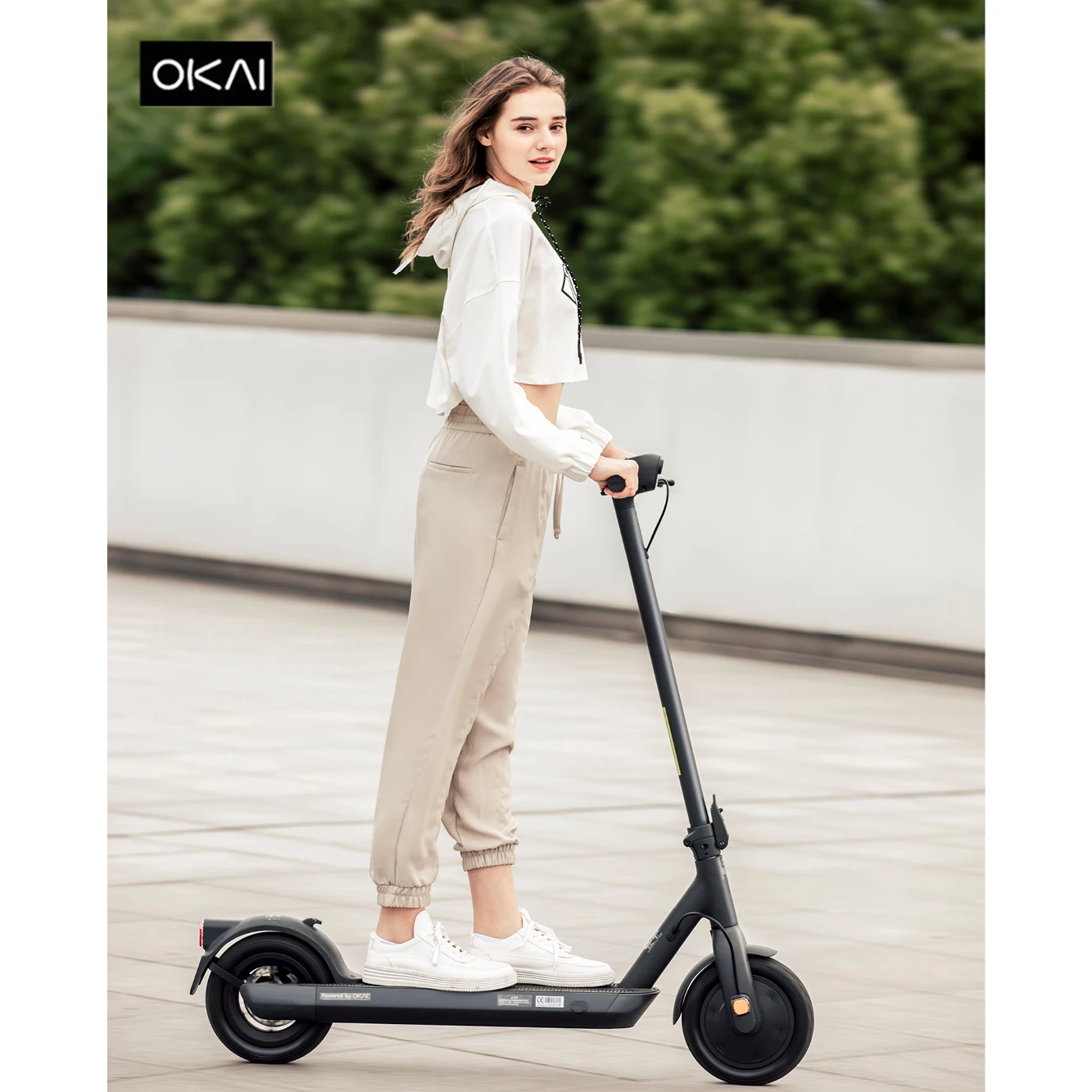 OKAI ES520 большой радиус действия 45 км Электрический электроскутер Trotinette 300 Вт складной электрический скутер с приложением