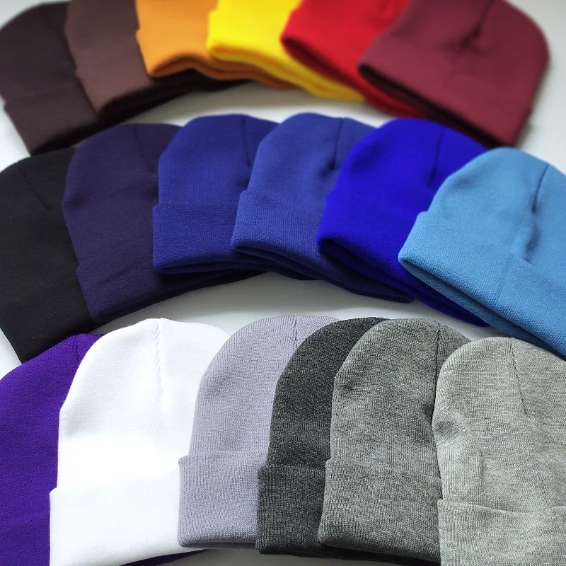 best selling products 2023 toques Customized Unisex Solid Color Winter Warm Acrylic Knitted custom beanie Hat With Custom Logo