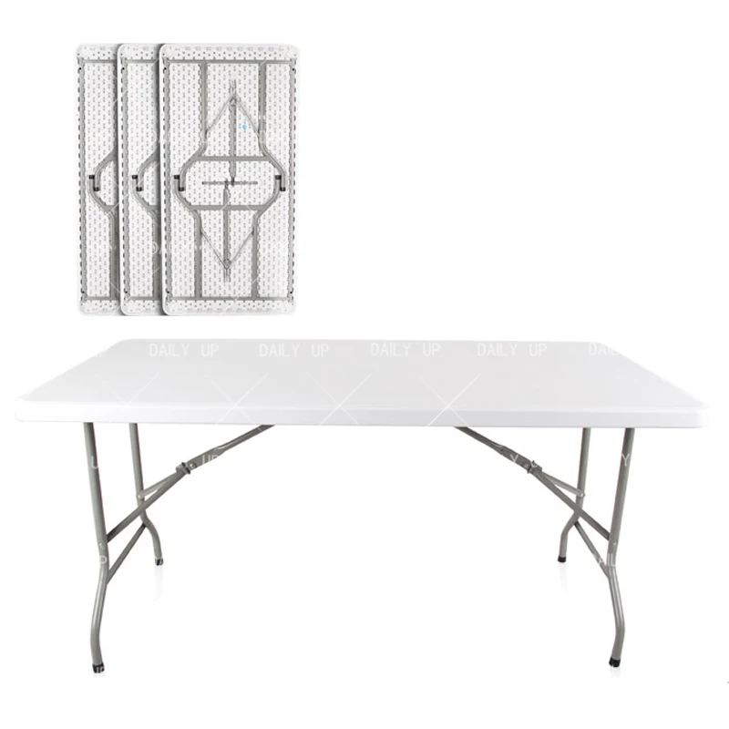 Portable Suitcase Picnic Table for Camping Blow Molding Plastic Outdoor Table And Chairs Rectangle Plastic Folding Table