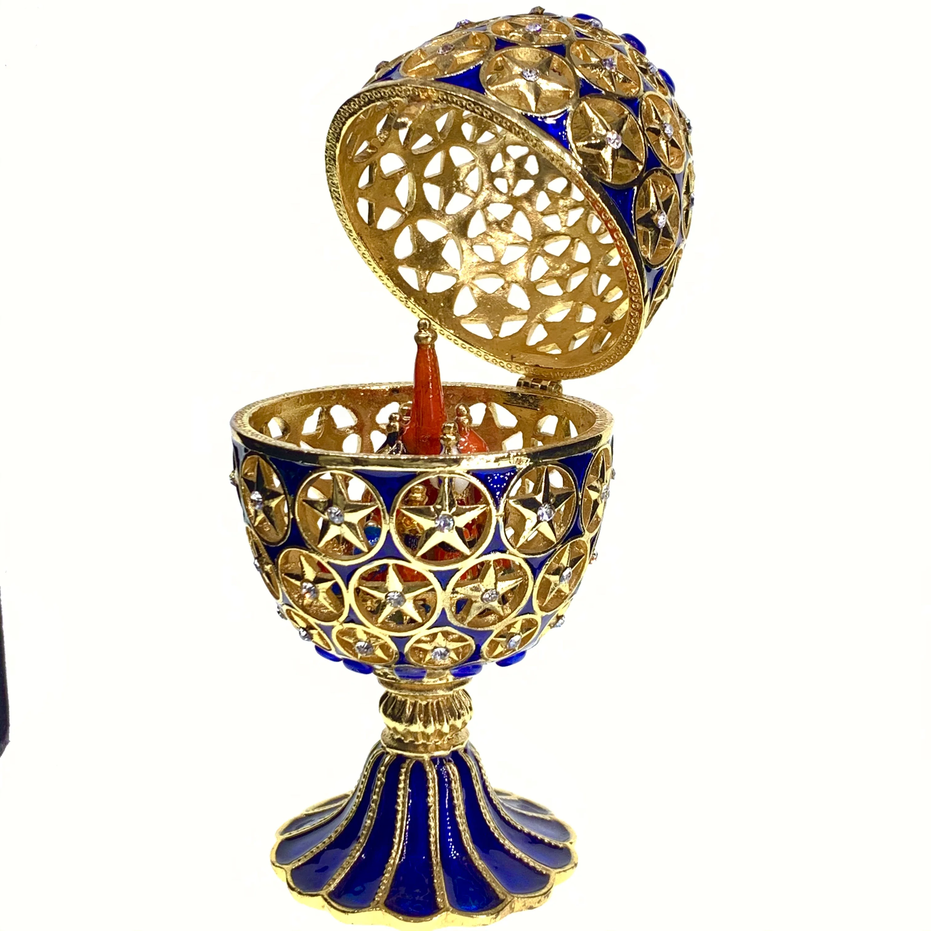 QIFUCustom metal faberge egg inside a featured buildings qifu products