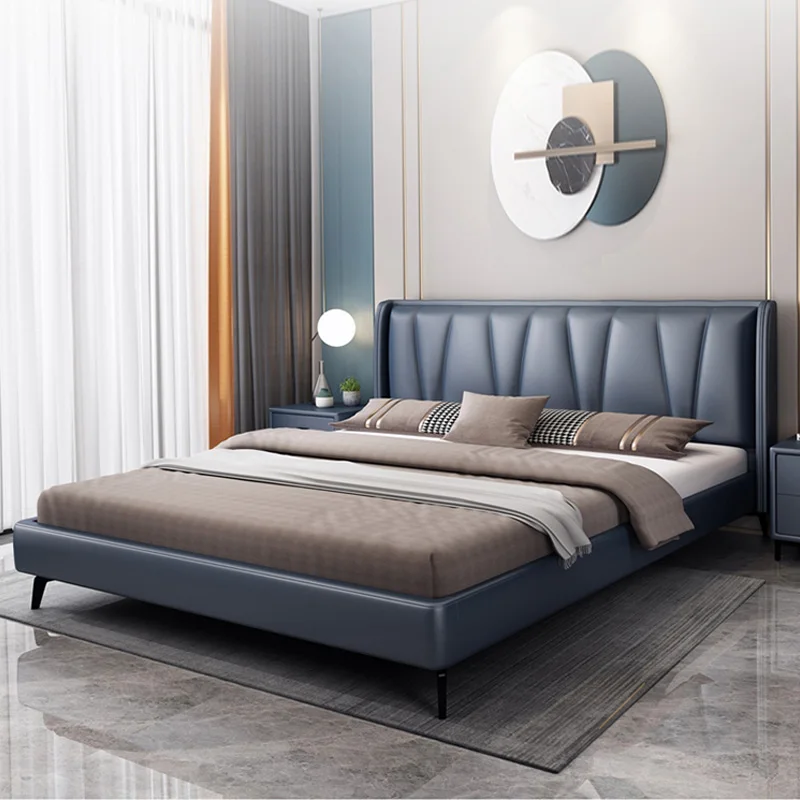 Italian style light luxury bed 1.8 meters master bedroom fabric simple modern 1.5 minimalist double high-end wedding bed